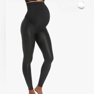 SPANX Mama Faux Leather Maternity Leggings